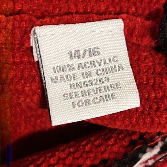 Dress Barn Snowflake Print Zip Front Acrylic Cardigan Sweater - Size 14/16 - Picture 11 of 12